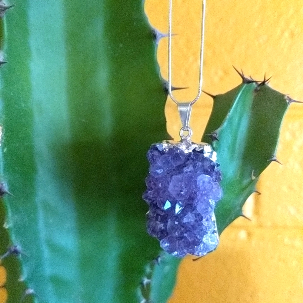 Gorgeous amethyst Druze pendant